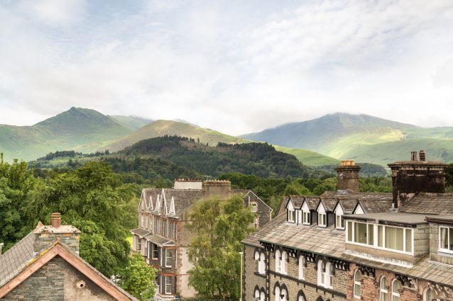Views across Keswick towards Catbells.