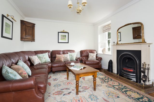 Living room with gas fire and enough space for the whole family.