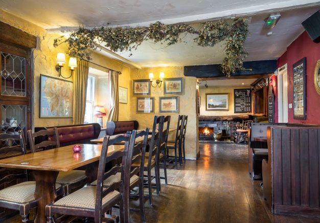 Traditional Lake District interiors in the pub area